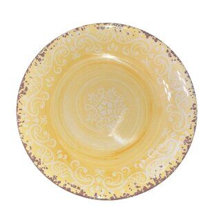 Cynthia Rowley YELLOW Serving Bowl Rustic Edge Melamine 14 Inches